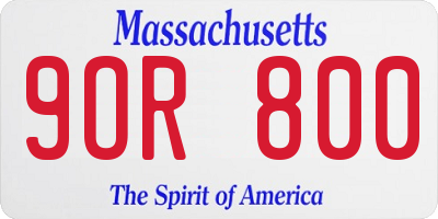 MA license plate 9OR800
