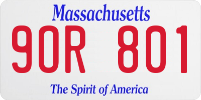MA license plate 9OR801