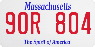 MA license plate 9OR804