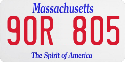 MA license plate 9OR805