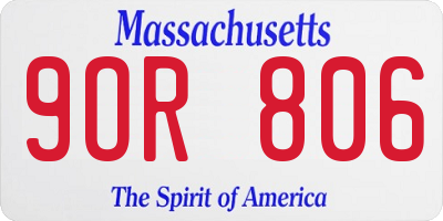 MA license plate 9OR806