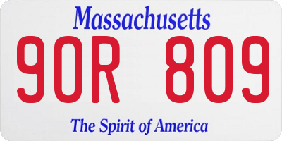 MA license plate 9OR809