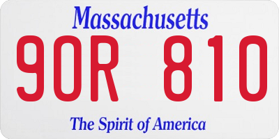 MA license plate 9OR810