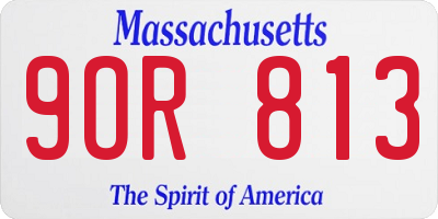 MA license plate 9OR813