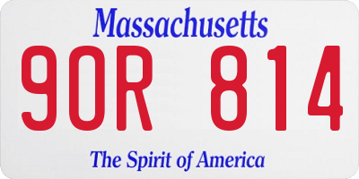 MA license plate 9OR814
