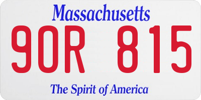 MA license plate 9OR815