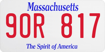 MA license plate 9OR817
