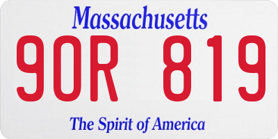 MA license plate 9OR819