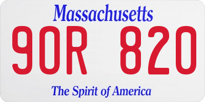 MA license plate 9OR820