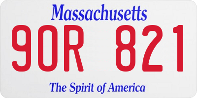 MA license plate 9OR821