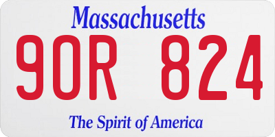 MA license plate 9OR824