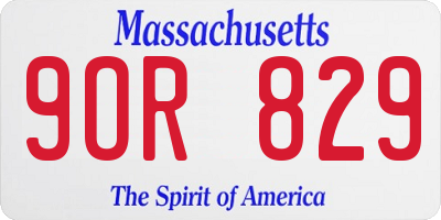 MA license plate 9OR829