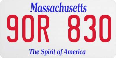 MA license plate 9OR830