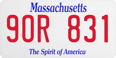 MA license plate 9OR831