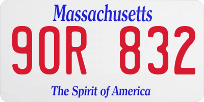 MA license plate 9OR832