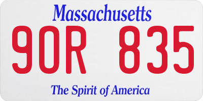 MA license plate 9OR835