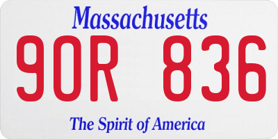 MA license plate 9OR836