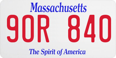 MA license plate 9OR840