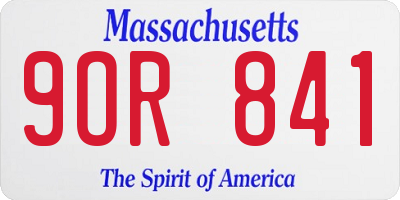 MA license plate 9OR841