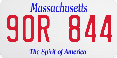 MA license plate 9OR844