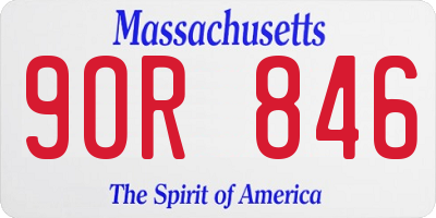 MA license plate 9OR846