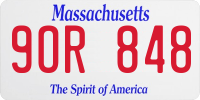 MA license plate 9OR848