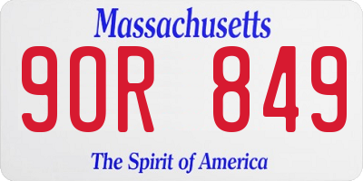 MA license plate 9OR849