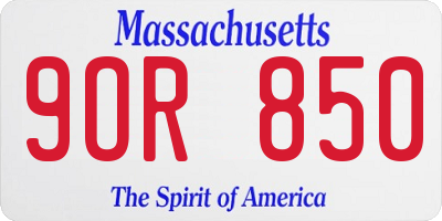 MA license plate 9OR850