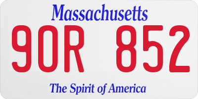 MA license plate 9OR852