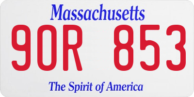 MA license plate 9OR853