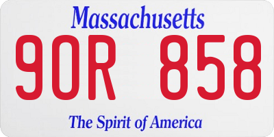 MA license plate 9OR858