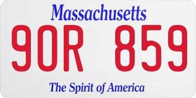 MA license plate 9OR859
