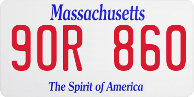 MA license plate 9OR860