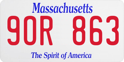 MA license plate 9OR863