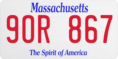 MA license plate 9OR867
