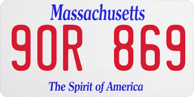 MA license plate 9OR869