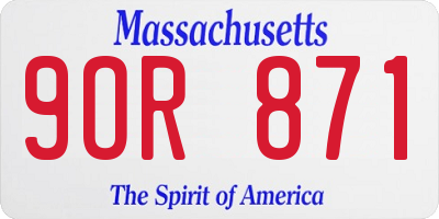 MA license plate 9OR871