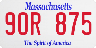 MA license plate 9OR875