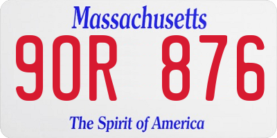 MA license plate 9OR876