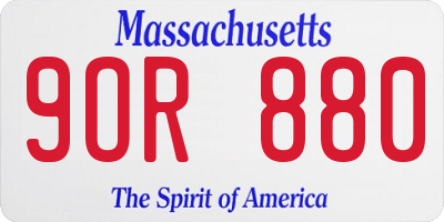 MA license plate 9OR880