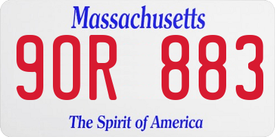 MA license plate 9OR883