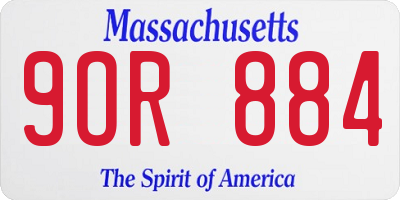 MA license plate 9OR884