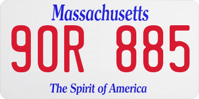 MA license plate 9OR885