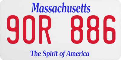 MA license plate 9OR886