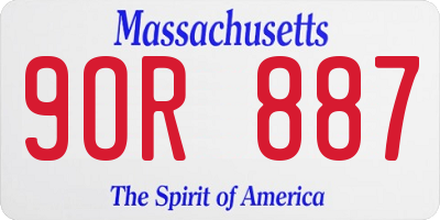 MA license plate 9OR887