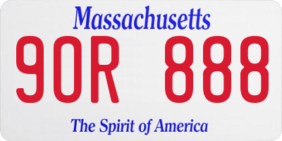 MA license plate 9OR888