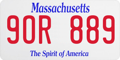 MA license plate 9OR889