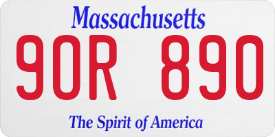 MA license plate 9OR890