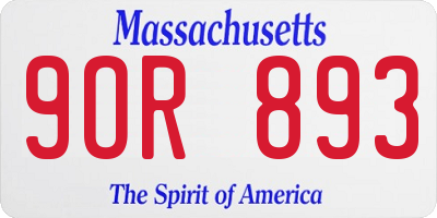 MA license plate 9OR893