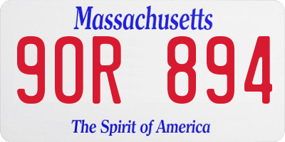 MA license plate 9OR894